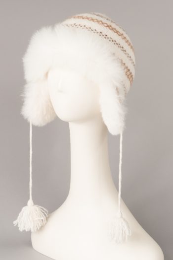 tuque tricot-fourrure / Fur-trimmed knitted hat