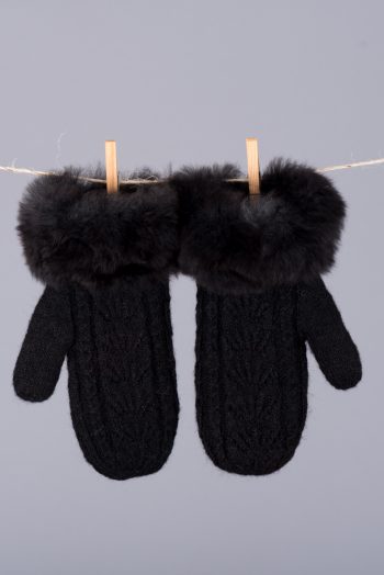 mitaines réversibles ornés de fourrure / fur-trimmed reversible mittens