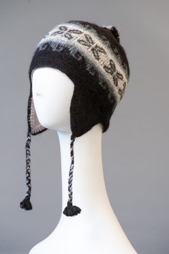 tuque andine double, à motifs / double Andean hat, with patterns