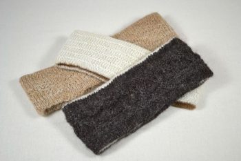 bandeaux double épaisseur et réversible 100% alpaga tricot à la main couleurs naturelle unis