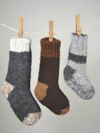 bas chaussettes double épaisseur réversibles pour bébés, enfants et ado 80% alpaga tricot à la main couleurs naturelles variées