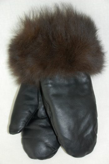 Mitaines cuir fourrure - femmes / Leather and fur mittens - women