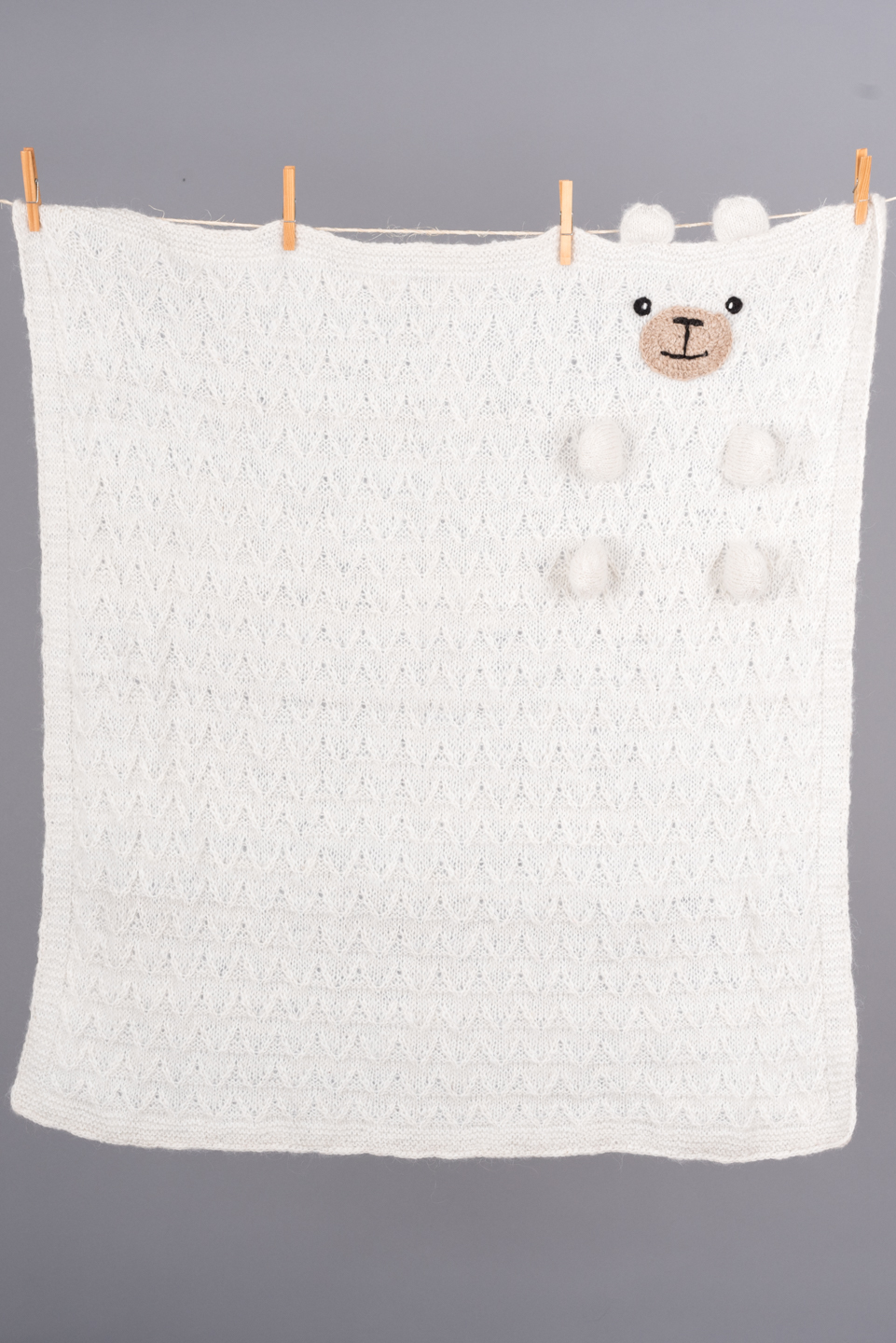 couverture pour bébé, modèle ourson / baby blanket, teddy bear style