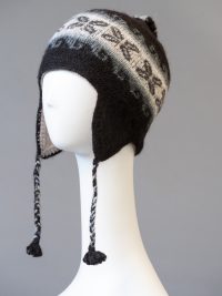 tuque andine double, à motifs / double Andean hat, with patterns