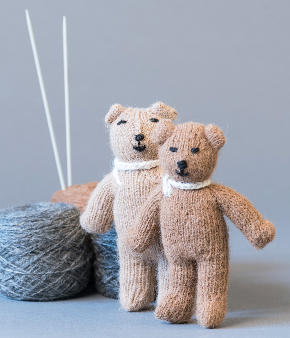 Oursons tricotés 100% alpaga tricoté à la main
