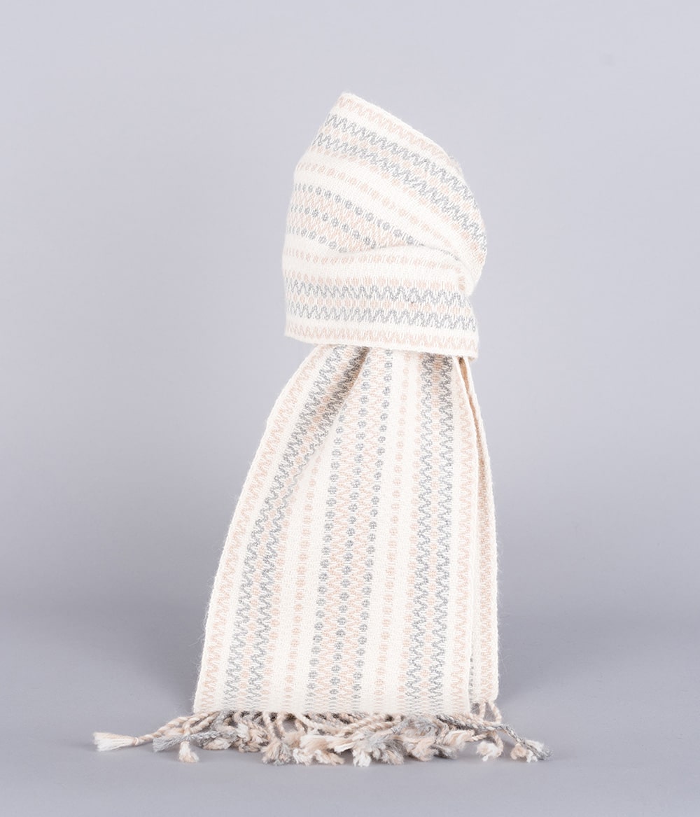 Handwoven  scarf, 100% baby alpaca, river