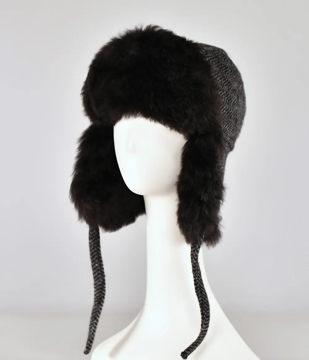 Woven chapka hats, black fur – PachaMama Canada