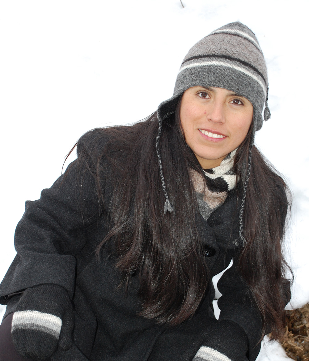 Tuque andine double et réversible 100% alpaga tricoté à la main, rayée